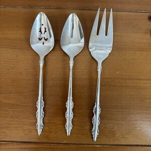 Vtg International Deepsilver Inlaid Serving Utensils Silver plated Lot Of 3